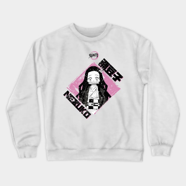 DEMON SLAYER: NEZUKO PINK (GRUNGE STYLE) Crewneck Sweatshirt by FunGangStore